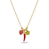 Chilli Charm Necklace charm necklace for women, Gold pineapple pendant necklace, AMOHABOLD charm necklace, Cute gold charm jewellery India, Trendy pineapple necklace, Unique pendant necklace for women, Anti tarnish gold necklace, Summer inspired jewellery necklace, Layering charm necklace, Fashion necklace for girls