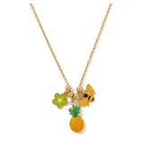 Solara pineapple charm necklace for women, Gold pineapple pendant necklace, AMOHABOLD charm necklace, Cute gold charm jewellery India, Trendy pineapple necklace, Unique pendant necklace for women, Anti tarnish gold necklace, Summer inspired jewellery necklace, Layering charm necklace, Fashion necklace for girls