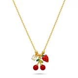 cherry charm necklace for women, Gold cherry pendant necklace, AMOHABOLD cherry necklace, Trendy charm necklace India, Cute gold necklace for girls, Y2K jewellery necklace, Anti tarnish gold necklace, Unique charm jewellery, Layering necklace for women, Fashion pendant necklace