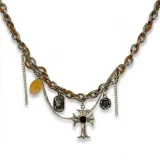 Rebel Cross necklace for women, Gold cross pendant necklace, AMOHABOLD cross chain, Minimal gold cross necklace, Layering cross necklace for women, Gold plated cross pendant, Everyday cross jewellery, Statement cross necklace India, Anti tarnish cross necklace, Modern gold pendant chain