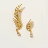 angel wing ear cuff for women, Gold wing ear cuff jewellery, AMOHABOLD statement ear cuff, Adjustable gold ear cuff India, Anti tarnish ear cuff for women, Unique ear cuff design, Minimal gold ear jewellery, Fashion ear cuff without piercing, Elegant gold ear accessory, Modern statement jewellery