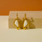 Roselle romantic resin stud earrings for women, AMOHABOLD resin art earrings, Artistic stud earrings online India, Unique resin earrings for women, Gold tone resin stud jewellery, Romantic earrings for everyday wear, Lightweight fashion earrings, Modern artistic jewellery design, Cute statement studs for women, Trendy resin earrings India