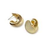 Ivora white enamel gold earrings for women, White enamel stud earrings, Gold enamel earrings India, AMOHABOLD enamel earrings, Minimal white gold earrings, Office wear earrings for women, Everyday gold stud earrings, Anti tarnish enamel earrings, Modern white enamel jewellery, Gold plated enamel earrings