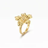 Floréa Bloom Ring for women, Floral gold ring, Gold flower ring for women, AMOHABOLD floral ring, Anti tarnish gold ring, Adjustable flower ring, Minimal floral jewellery, Everyday gold ring for women, Elegant floral statement ring, Gold plated flower ring India
