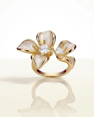 Elara Bloom CZ Flower Ring