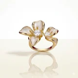 flower ring, anti tarnish material pvd coated 18k plated women ring , college rings