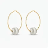 Noelle orb hoop earrings for women, Gold ball hoop earrings, Chunky gold hoop earrings India, AMOHABOLD hoop earrings, Modern gold hoops for women, Lightweight hoop earrings, Gold plated ball hoops, Everyday hoop earrings, Statement gold hoops, Fashion hoop earrings