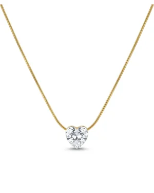 Elegant Zircon Heart Necklace