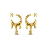 Aurette melt earrings for women, Organic gold statement earrings, Molten gold earrings India, AMOHABOLD sculptural earrings, Gold plated statement earrings, Modern gold earrings for women, Minimal luxury earrings, Contemporary gold jewellery, Anti tarnish gold earrings, Designer inspired earrings for women