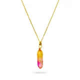 Aurelle precious crystal necklace for women, Gold crystal pendant necklace, AMOHABOLD crystal necklace, Minimal gold necklace for women, Elegant pendant necklace India, Anti tarnish gold necklace, Crystal jewellery for everyday wear, Delicate gold chain necklace, Luxury look crystal necklace, Modern feminine necklace