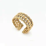 Riceora ring for women, Minimal gold adjustable ring, AMOHABOLD Riceora ring, Gold plated everyday ring, Anti tarnish gold ring for women, Stainless steel adjustable ring, Office wear ring for women, Waterproof gold ring, Minimal fashion jewellery ring, Elegant gold ring India