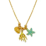 sea charm necklace for women, Gold cherry pendant necklace, AMOHABOLD cherry necklace, Trendy charm necklace India, Cute gold necklace for girls, Y2K jewellery necklace, Anti tarnish gold necklace, Unique charm jewellery, Layering necklace for women, Fashion pendant necklace