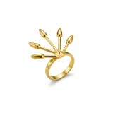 Veyra spiked jeno ring for women, Bold gold statement ring India, AMOHABOLD edgy fashion ring, Gold plated spiked ring, Unique ring design for women, Modern statement jewellery ring, Trendy gold ring online India, Fashion forward women ring, Minimal bold jewellery style, Anti tarnish gold ring
